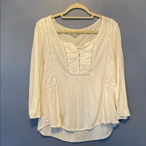 American eagle white peasant shirt